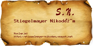 Stiegelmayer Nikodém névjegykártya